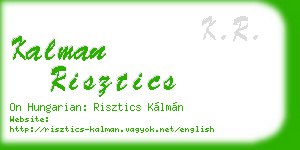 kalman risztics business card