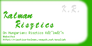 kalman risztics business card